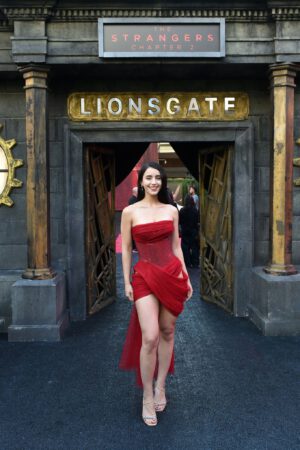 Aylee Cowan Cleavage Thigh Slit Dress