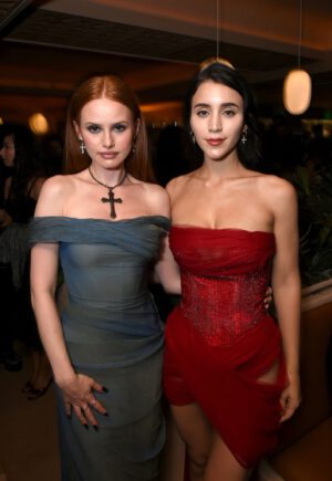 Aylee Cowan Cleavage Thigh Slit Dress