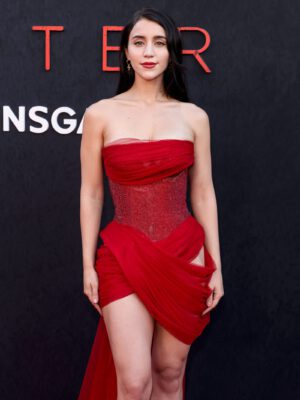 Aylee Cowan Cleavage Thigh Slit Dress