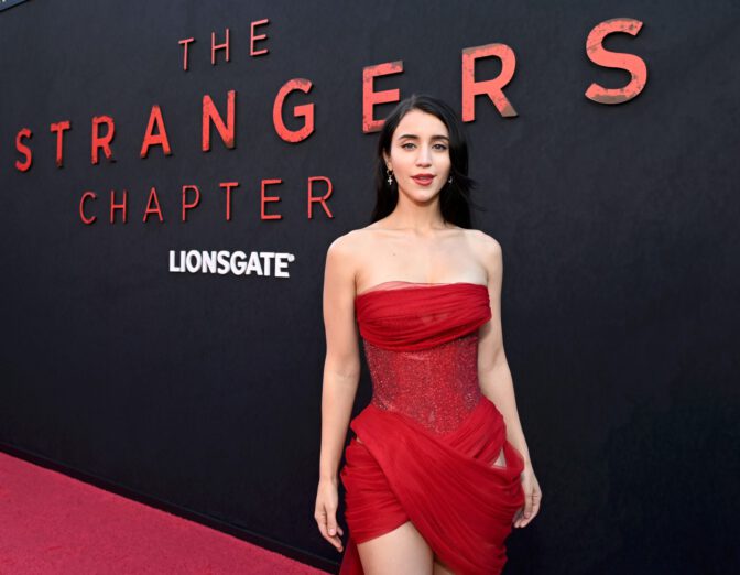 Aylee Cowan Cleavage Thigh Slit Dress