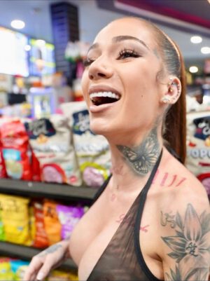 Bhad Bhabie Nipples Sheer Black Corset Dress