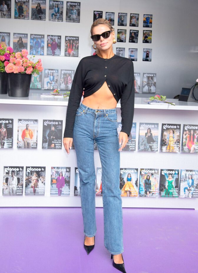 Brooks Nader Braless Crop Top Fashion Week Nyc