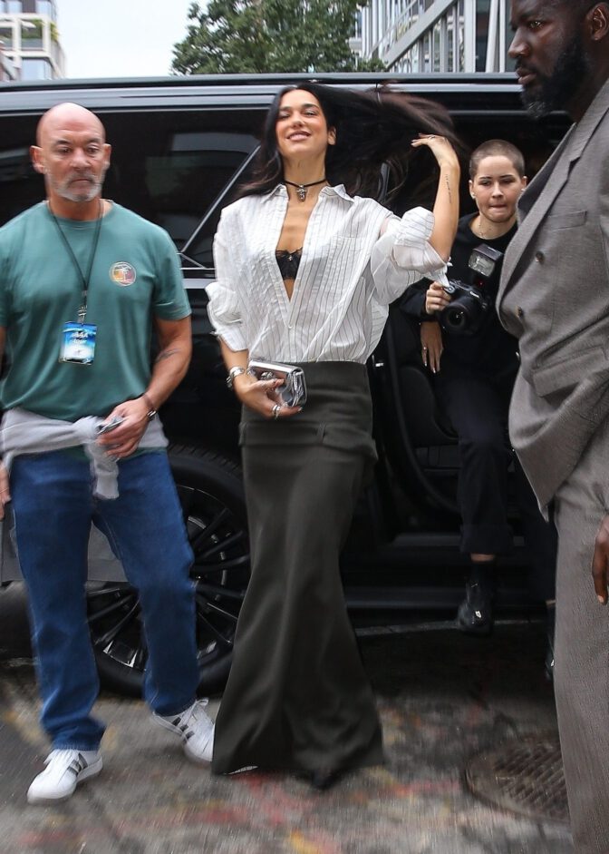 Dua Lipa Cleavage Lace Bra Nyc