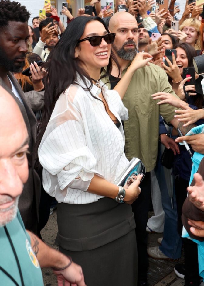 Dua Lipa Cleavage Lace Bra Nyc