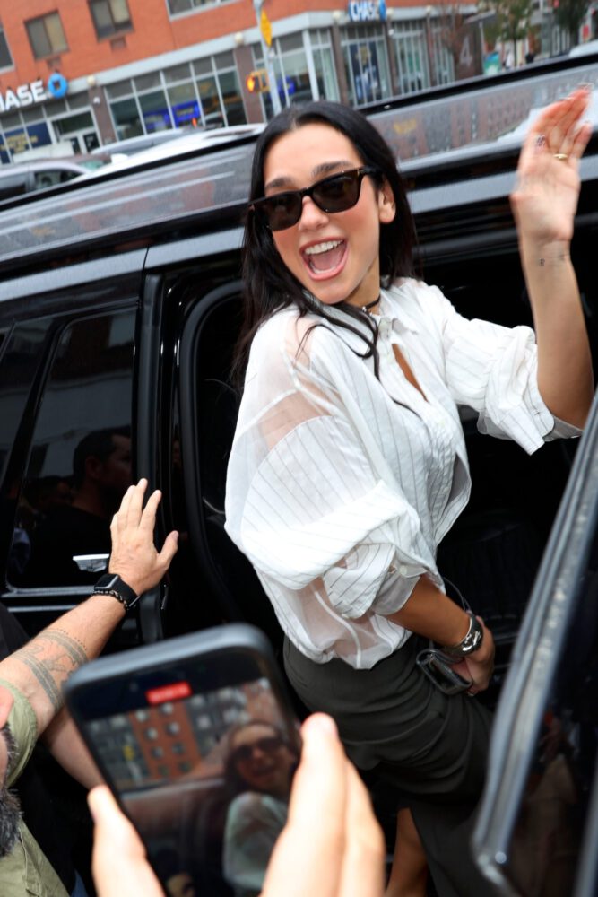 Dua Lipa Cleavage Lace Bra Nyc