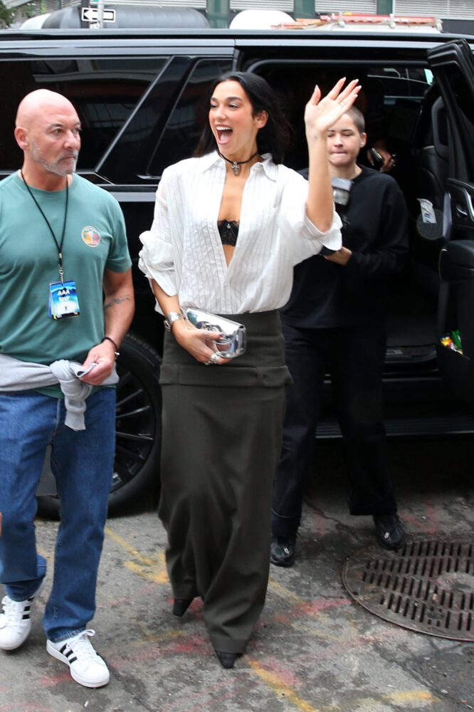 Dua Lipa Cleavage Lace Bra Nyc