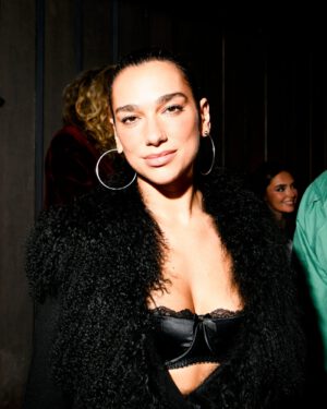 Dua Lipa Cleavage Legs Leather Shorts Nyc