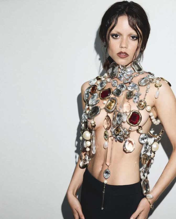 Jenna Ortega Nearly Topless Jewels Emmys