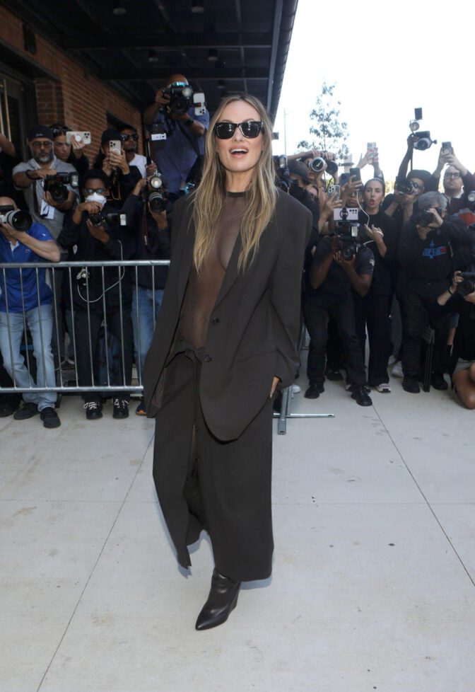 Olivia Wilde Nipples Exposed Sheer Outfit Nyfw