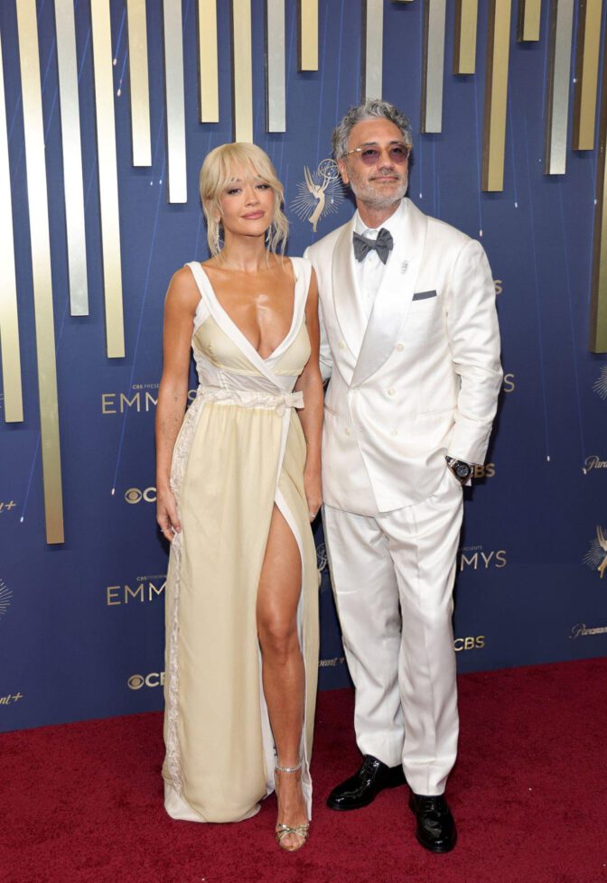 Rita Ora Cleavage Legs Emmy Awards