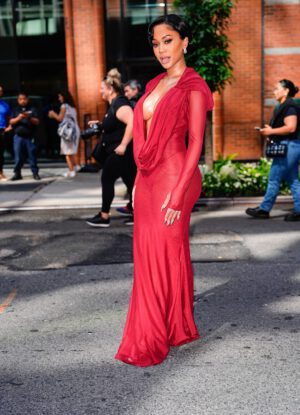 Saweetie Big Breasts Ass Red Dress Nyfw
