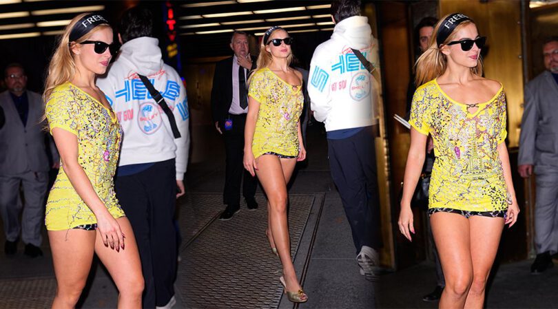 Addison Rae’s Sexy Sparkling Street Style Outside NBC Studios