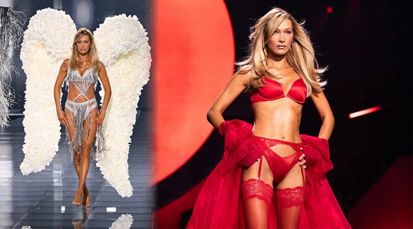Bella Hadid Sizzles in Fiery Lingerie at VS Fashion Show 2025