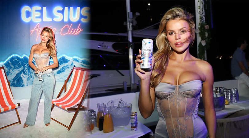 Brooks Nader Spills Out of Sheer Corset at Miami CELSIUS Party!