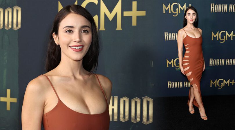 Caylee Cowan Nearly Naked: Braless, Pantyless & Risky at “Robin Hood” Premiere