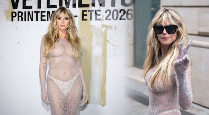 Heidi Klum’s Nipples Steal the Show in See-Through Vetements Dress