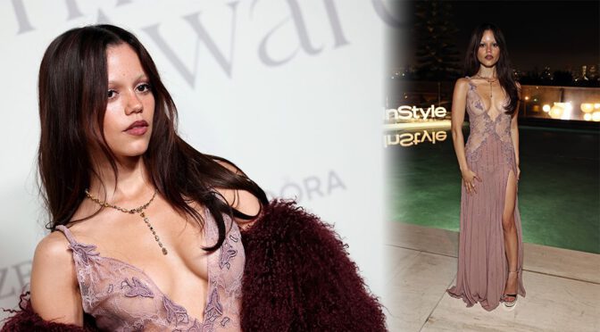 Jenna Ortega’s See-Through Dress and Thigh Slit Dominate InStyle Awards