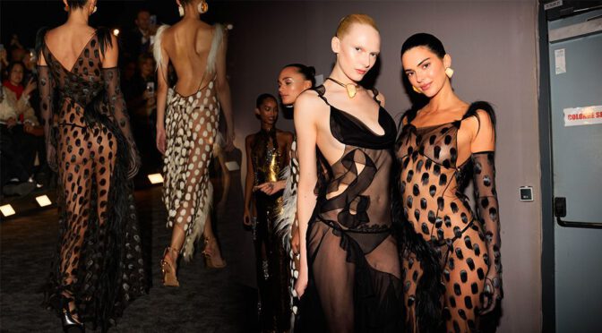 Kendall Jenner’s Naked Body on Display in Sheer Schiaparelli