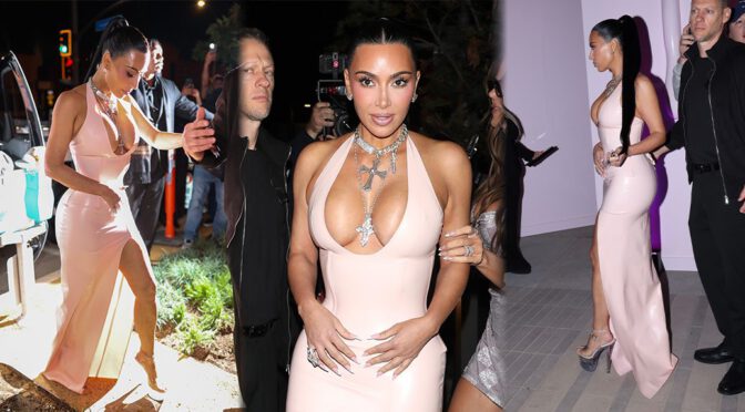 Kim Kardashian’s Massive Cleavage & Latex Ass Steal LA Event