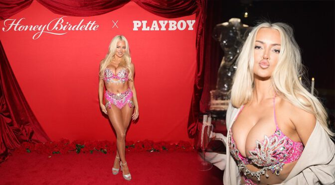 Lindsey Pelas Barely Contained: XXX Lingerie Bombshell at Playboy Bash