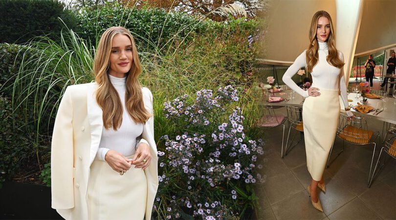 Rosie Huntington-Whiteley Shines in Sleek White at London Art Event