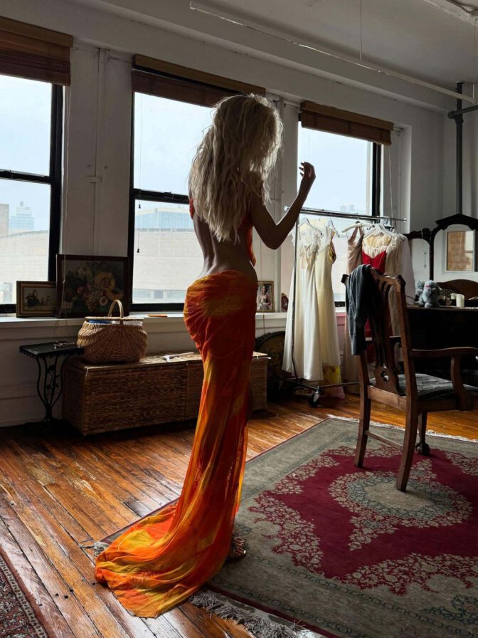 Alexis Ren Mirror Palais Glamour Sheer Dress