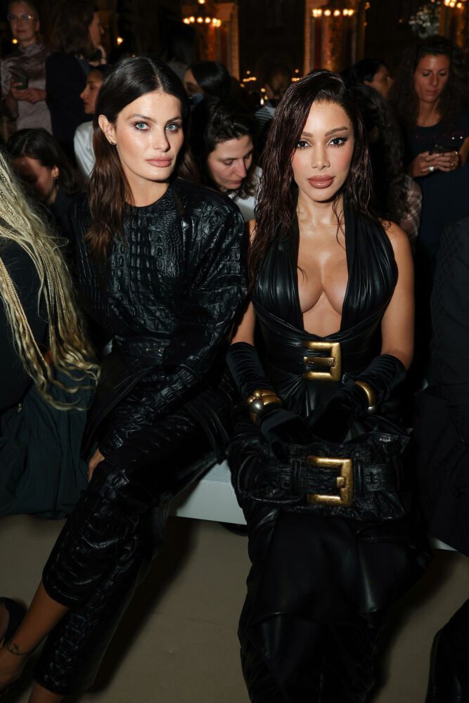 Anitta Balmain Paris Fashion Week Leather Cleavage