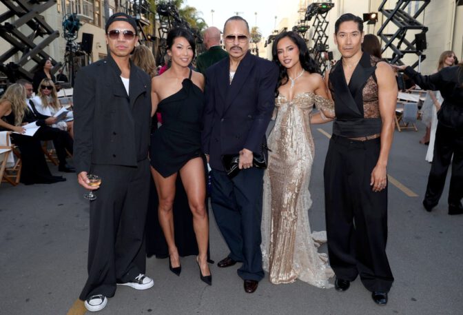 Becky G Sexy Gold Sequin Gown Cleavage Vogue World