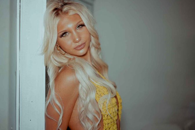 Brooklyn Riley See Through Yellow Crochet Dress