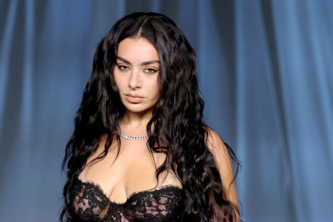 Charli Xcx Big Boobs Black Leather Gown Academy Gala