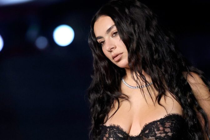 Charli Xcx Big Boobs Black Leather Gown Academy Gala