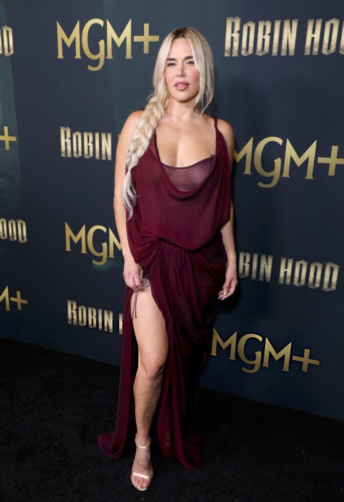 Cj Perry Braless See Through Dress Robin Hood Premiere