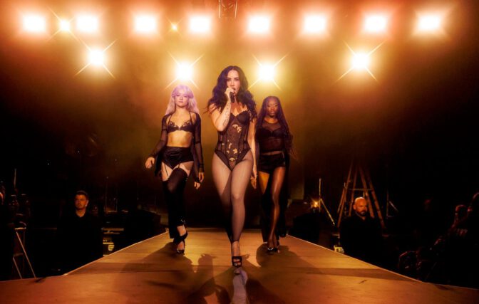 Demi Lovato Sexy Bodysuit Fishnets Palladium Hollywood