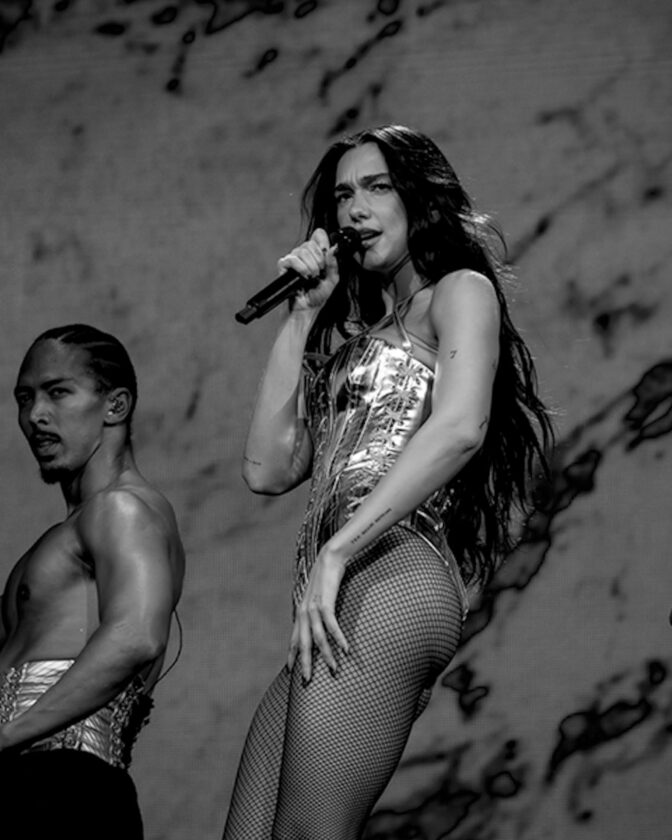 Dua Lipa Gold Corset Fishnets Booty Radical Optimism Tour San Francisco