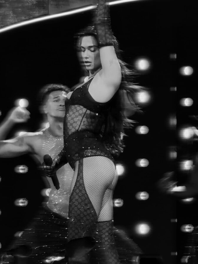 Dua Lipa Gold Corset Fishnets Booty Radical Optimism Tour San Francisco