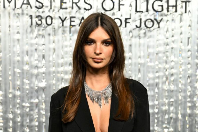 Emily Ratajkowski Braless Cleavage Blazer Swarovski Los Angeles