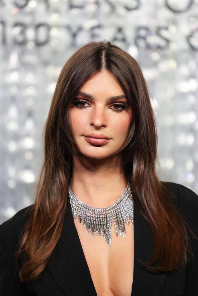 Emily Ratajkowski Braless Cleavage Blazer Swarovski Los Angeles