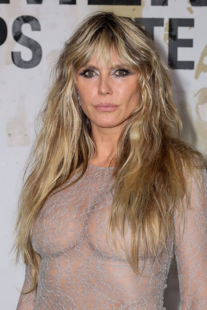 Heidi Klum Nipples Sheer Lace Dress Vetements Paris