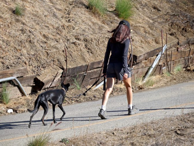 Jenna Ortega Braless Legs Runyon Canyon La Hike