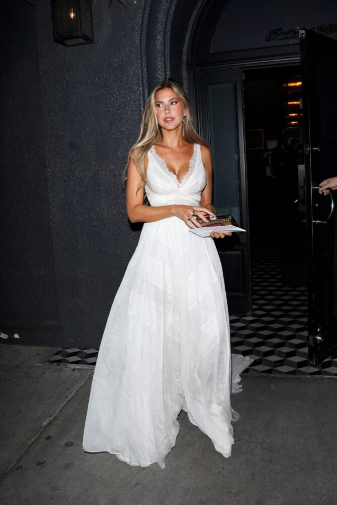 Kara Del Toro Cleavage White Dress Craigs West Hollywood