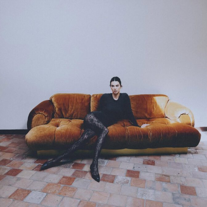 Kendall Jenner Ass Lace Tights Lingerie Shoot