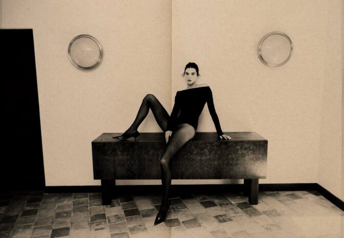 Kendall Jenner Ass Lace Tights Lingerie Shoot