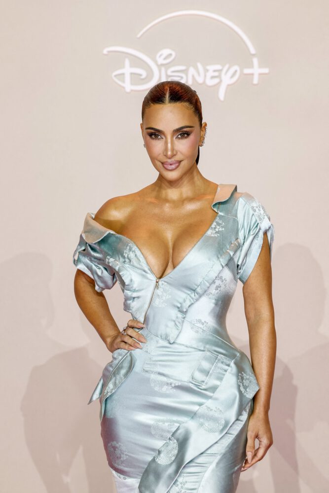 Kim Kardashian Cleavage Blue Gown Alls Fair Paris Premiere