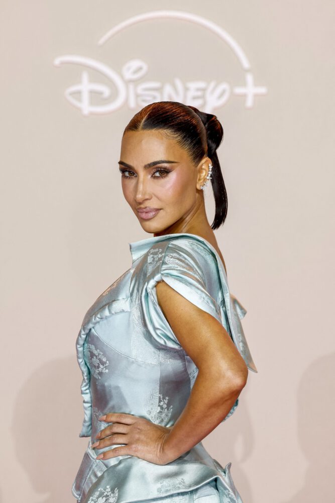 Kim Kardashian Cleavage Blue Gown Alls Fair Paris Premiere