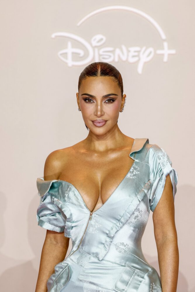 Kim Kardashian Cleavage Blue Gown Alls Fair Paris Premiere