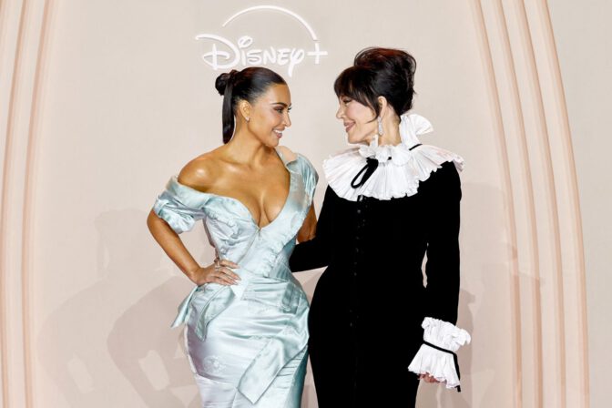 Kim Kardashian Cleavage Blue Gown Alls Fair Paris Premiere