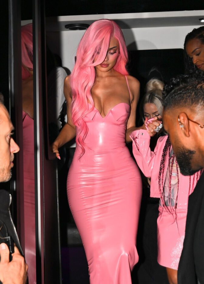Kylie Jenner Pink Latex Bombshell Kylie Cosmetics Pop Up