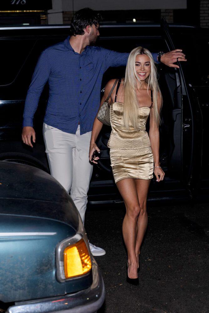 Olivia Dunne Sexy Gold Mini Dress