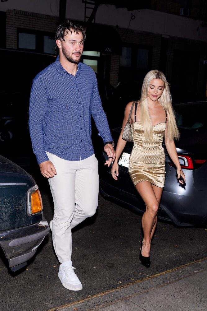 Olivia Dunne Sexy Gold Mini Dress