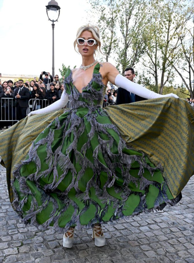 Paris Hilton Cleavage Gown Paris Fashion Week